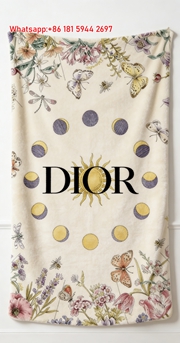 Dior Botanical Sketch Flannel Sofa Throw Blanket D496